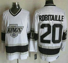 Los Angeles Kings #20 Luc Robitaille 1992-93 White CCM Vintage Throwback Jersey