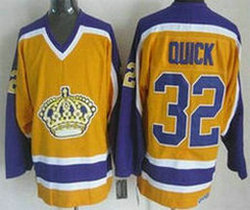 Los Angeles Kings #32 Jonathan Quick Yellow CCM Stitched NHL Jersey
