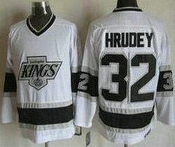Los Angeles Kings #32 Kelly Hrudey White CCM Throwback Stitched NHL Jersey