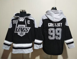 Los Angeles Kings #99 Wayne Gretzky Black All Stitched Hooded Sweatshirt