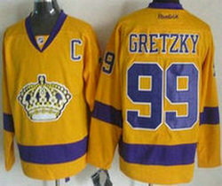 Los Angeles Kings #99 Wayne Gretzky Gold Third Authentic Stitched NHL jersey