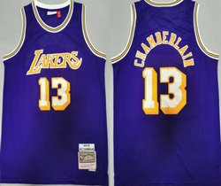 Los Angeles Lakers #13 Wilt Chamberlain Purple 1971-72 Hardwood Classics Authentic Stitched NBA jersey