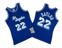 Los Angeles Lakers #22 Elgin Baylor Blue Blue 60-61 Hardwood Classics Authentic Stitched NBA jersey