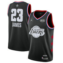 Los Angeles Lakers #23 Lebron James Black 2019 All Star With Patch Authentic Stitched NBA jersey