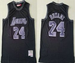 Los Angeles Lakers #24 Kobe Bryant Black Hardwood Classics Authentic Stitched NBA Jersey