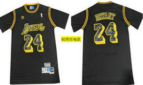 Los Angeles Lakers #24 Kobe Bryant Black Mesh Short sleeves NBA Jersey