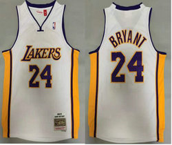 Los Angeles Lakers #24 Kobe Bryant White 2008-09 Hardwood Classics Authentic Stitched NBA Jersey