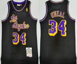 Los Angeles Lakers #34 Shaquille O'Neal 1996-97 Hardwood Classics Authentic Stitched NBA Jersey