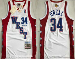 Los Angeles Lakers #34 Shaquille O'Neal All Star 2004 White Authentic Stitched NBA jersey HM