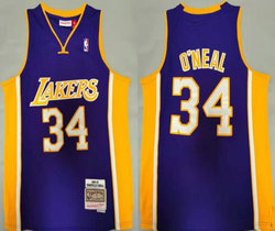 Los Angeles Lakers #34 Shaquille O'Neal Orange 1999-00 Hardwood Classics Authentic Stitched NBA Jersey