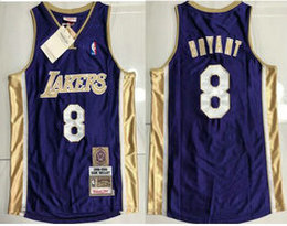Los Angeles Lakers #8 Kobe Bryant 2020 Hall of Fame Memorial Purple Hardwood Classics Authentic Stitched NBA Jersey HM