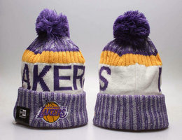 Los Angeles Lakers NBA Knit Beanie Hats YP 4
