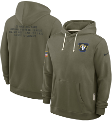 Los Angeles Rams Olive 2025 Salute To Service Pullover Hoodie
