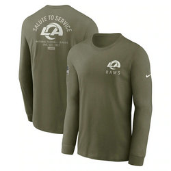 Los Angeles Rams Olive 2025 Salute To Service Sideline Long Sleeve T-Shirt