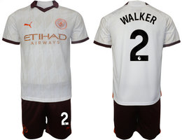 Manchester City 2023-24 #2 WALKER Away Soccer Club Jersey
