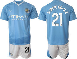 Manchester City 2023-24 #21 SERGIO GOMEZ Home Soccer Club Jersey