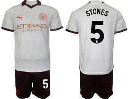 Manchester City 2023-24 #5 STONES Away Soccer Club Jersey