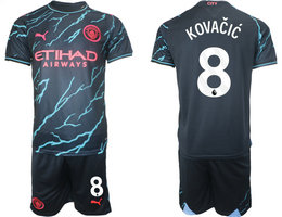 Manchester City 2023-24 #8 KOVACIC Blue Away Soccer Club Jersey