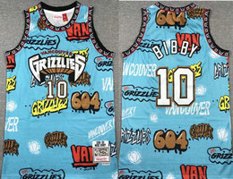 Memphis Grizzlies #10 Mike Bibby Doodle Hardwood Classic Authentic Stitched NBA Jersey