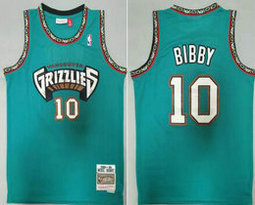 Memphis Grizzlies #10 Mike Bibby Green 1998-99 Hardwood Classics Authentic Stitched NBA jersey