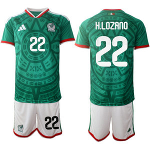 Mexico #22 N.Lozano home 2026 World Cup Soccer jerseys