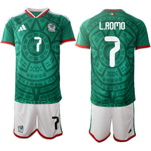 Mexico #7 L.romo home 2026 World Cup Soccer jerseys