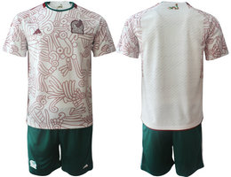Mexico Blank White Away 2022 World Cup National Soccer Jersey