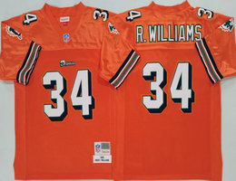 Miami Dolphins #34 Ricky Williams Orange Throwback Authentic Stitched NFL Jersey