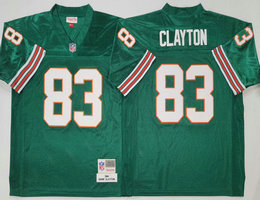 Miami Dolphins #83 Mark Clayton Green Throwback Authentic Stitched NFL Jersey