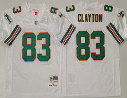 Miami Dolphins #83 Mark Clayton White Throwback Authentic Stitched NFL Jersey