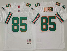 Miami Dolphins #85 Mark Duper White Throwback Authentic Stitched NFL Jersey
