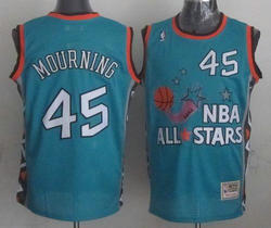 Miami Heat #45 Alonzo Mourning Light Blue 1996 All star Stitched NBA Jersey
