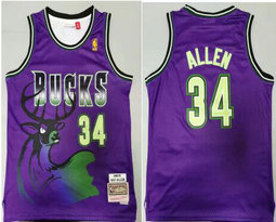 Milwaukee Bucks #34 Giannis Antetokounmpo Purple Mesh 1996-97 Hardwood Classic Authentic Stitched NBA jersey