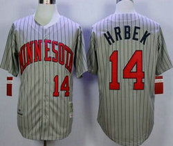 Minnesota Twins #14 Kent Hrbek Grey 1987 Throwback Authentic Stitched MLB Jersey