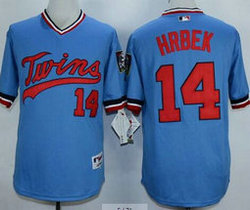 Minnesota Twins #14 Kent Hrbek Light Blue Pullover Authentic Stitched MLB jersey