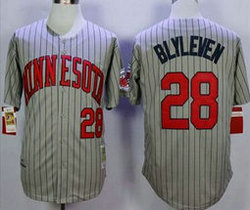 Minnesota Twins #28 Bert Blyleven Grey 1987 Throwback Authentic Stitched MLB Jersey
