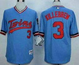 Minnesota Twins #3 Harmon Killebrew Light Blue Pullover Authentic Stitched MLB jersey
