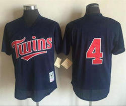 Minnesota Twins #4 Paul Molitor Navy Blue Mitchell And Ness 1996 Throwback Stitched MLB Jersey