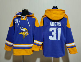 Minnesota Vikings #31 Cam Akers Addison Stitched Hoodies