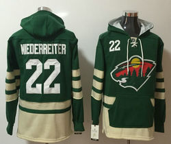 Minnesota Wild #22 Nino Niederreiter Green Authentic Stitched NHL Hoodies