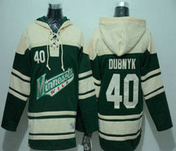 Minnesota Wild #40 Devan Dubnyk Green Stitched NHL Sawyer Hooded Sweatshirt
