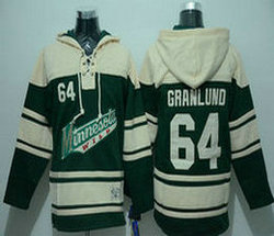 Minnesota Wild #64 Mikael Granlund Green Stitched NHL Sawyer Hooded Sweatshirt