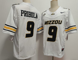 Missouri Tigers #9 Beau Pribula White NCAA jersey
