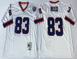 Mitchell And Ness Buffalo Bills #83 Andre Reed White Throwback Authentic Stitched NFL Jersey