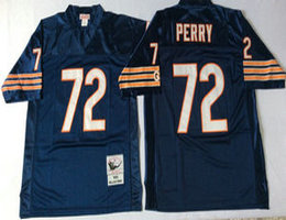 Mitchell And Ness Chicago Bears #72 William Perry Blue Throwback Authentic Stitched NFL Jersey