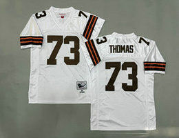 Mitchell And Ness Cleveland Browns #73 Joe Thomas White Throwback Stitched NFL Jersey