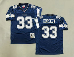 Mitchell And Ness Dallas Cowboys #33 Tony Dorsett Navy Arm with star Throwback Stitched NFL Jersey