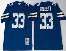 Mitchell And Ness Dallas Cowboys #33 Tony Dorsett Navy Blue Authentic Stitched NFL Jersey