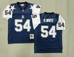 Mitchell And Ness Dallas Cowboys #54 Randy White Navy White sleeves Stitched NFL Jersey
