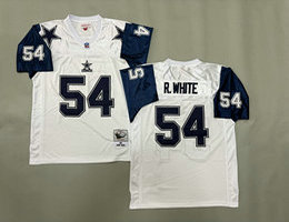 Mitchell And Ness Dallas Cowboys #54 Randy White White Navy sleeves Stitched NFL Jersey